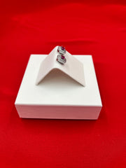 Vibrant Pink Silver Stud Earrings