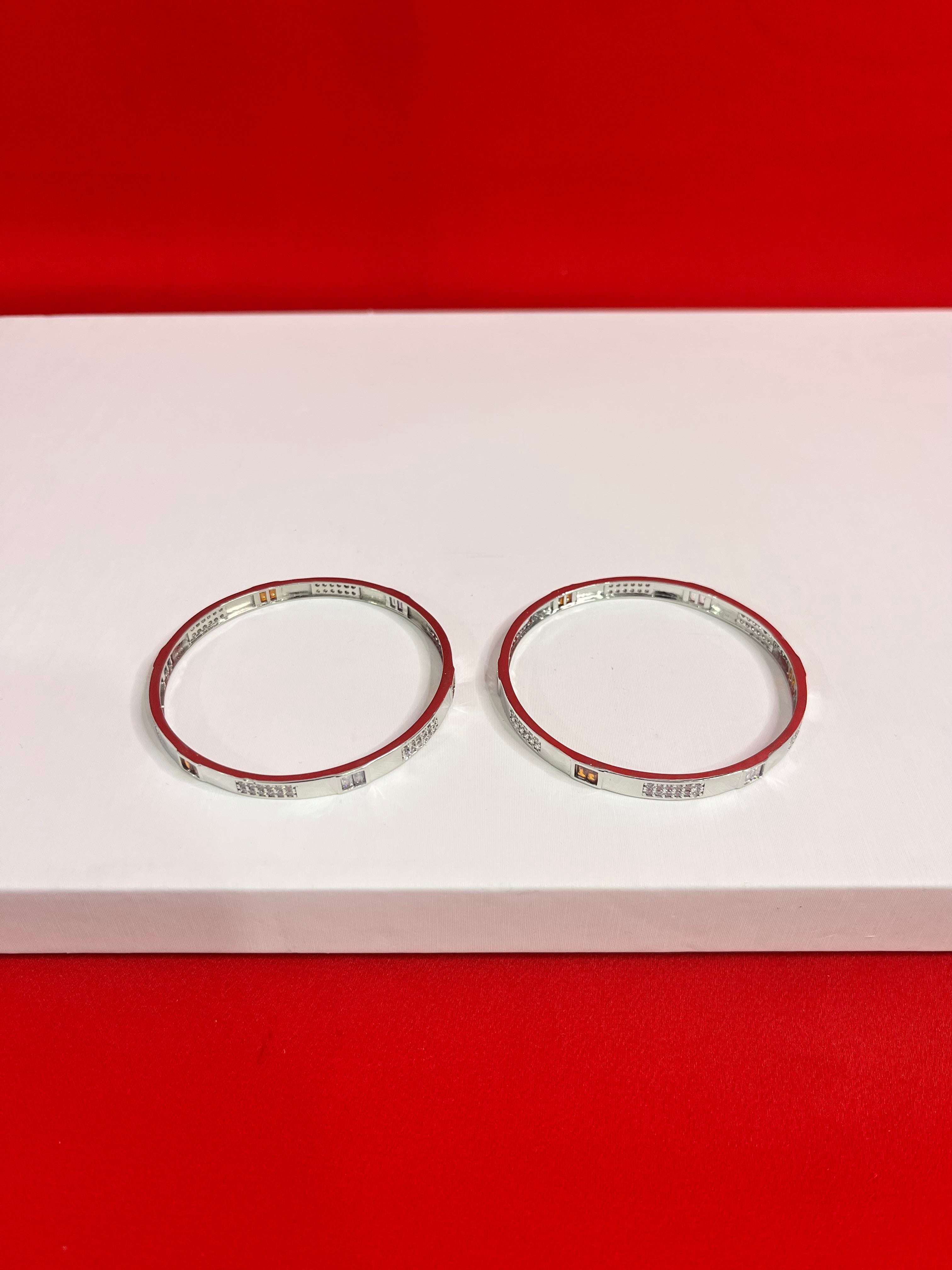Pure Silver Bangle Pair 2.2