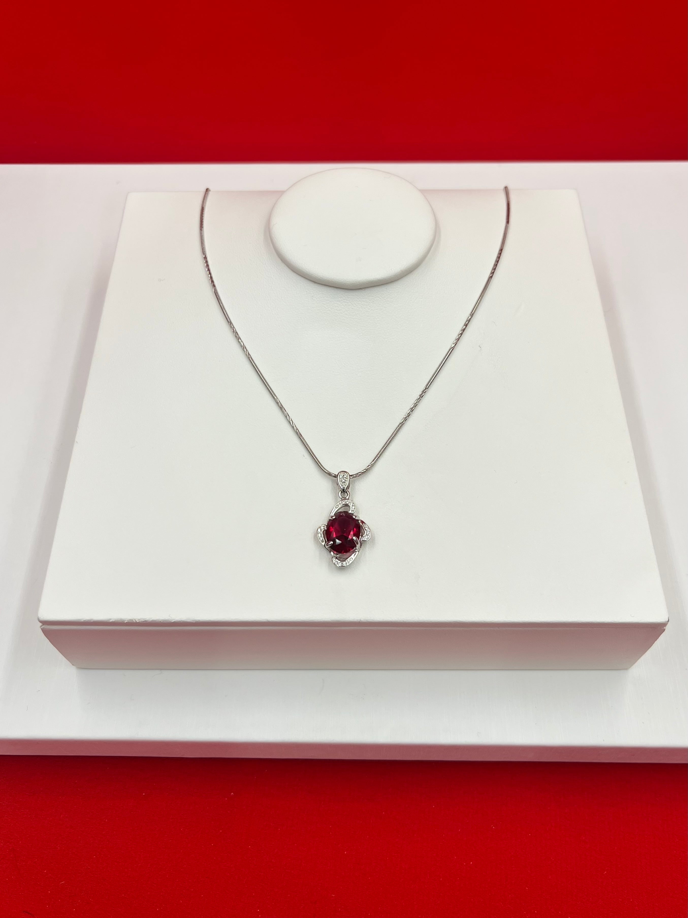 Crimson Passion Glow Pendant Necklace
